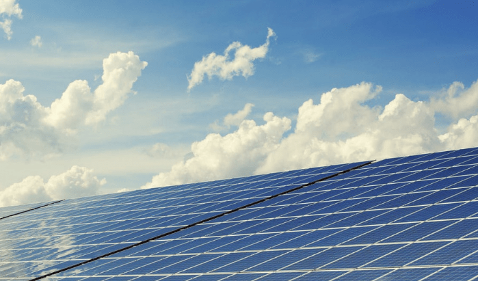 House with solar panels installed