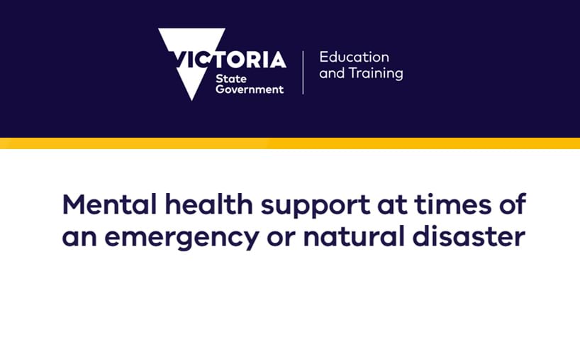 Mental health support at time of an emergency or natural disaster
