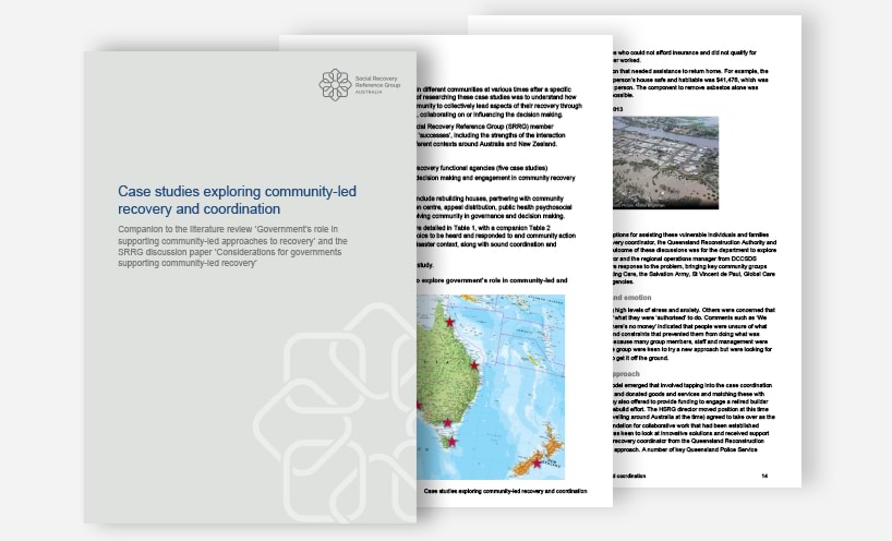 Case studies exploring community-led recovery and coordination