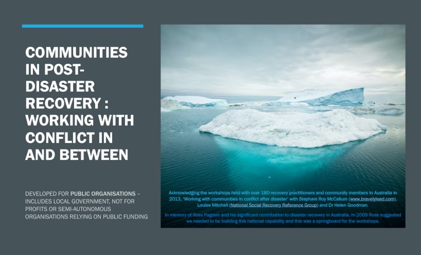 Communities in Post-disaster Recovery - Working with Conflict in and between thumbnail Communities in Post-disaster Recovery - Working with Conflict in and between thumbnail