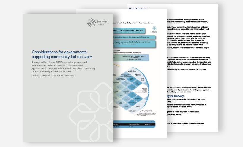Considerations for governments supporting community-led recovery