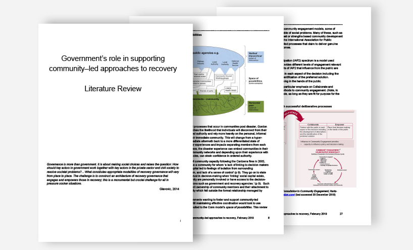 Government's Role in Supporting Community-Led Approaches to Recovery - Literature Review