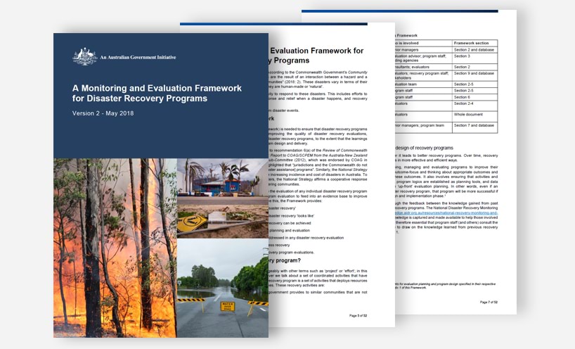 National Monitoring and Evaluation Framework for Disaster Recovery Programs