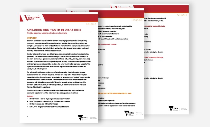 Supporting children and youth in disasters