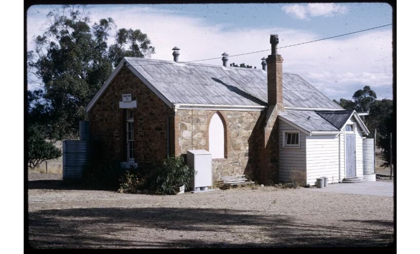 Bromely Primary School stone building with weatherboard foyer in 1972.