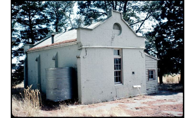 Water tank at the of the former Franklinford State School between 1970 and 1999.