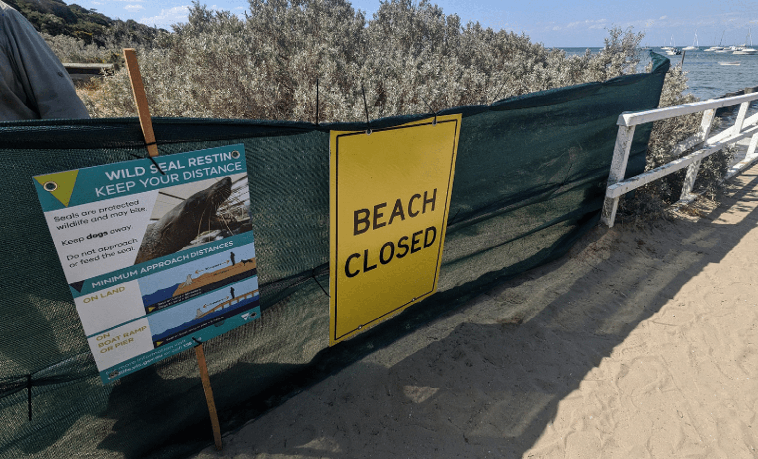 Beach closed at Blairgowrie 