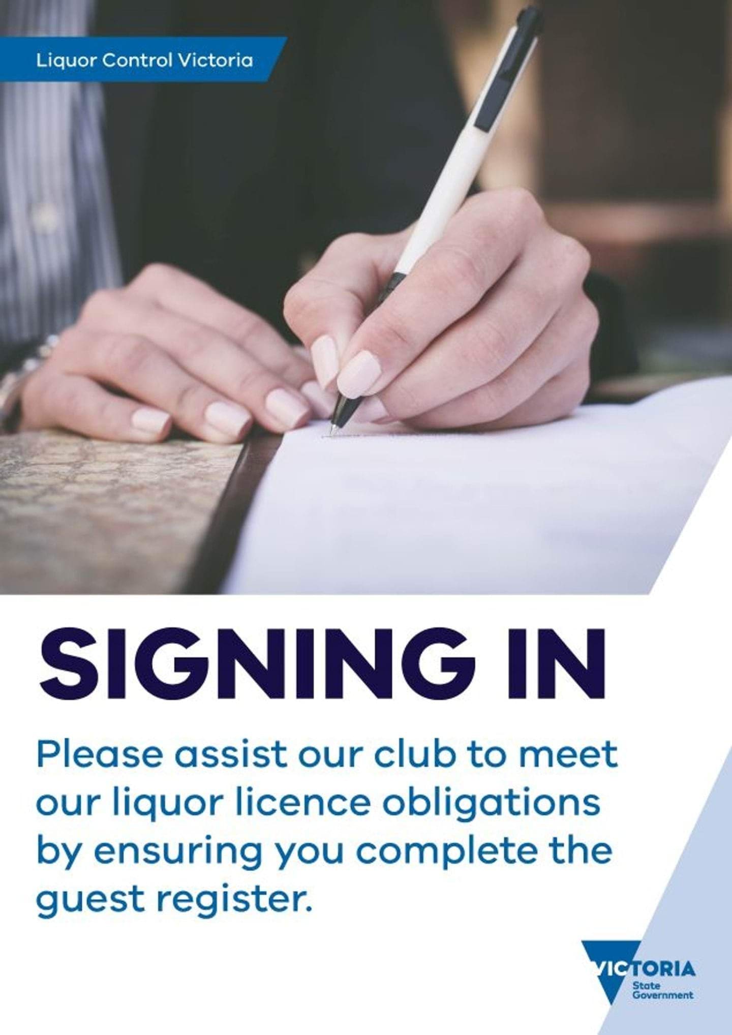 Signs to display where customers buy alcohol | vic.gov.au