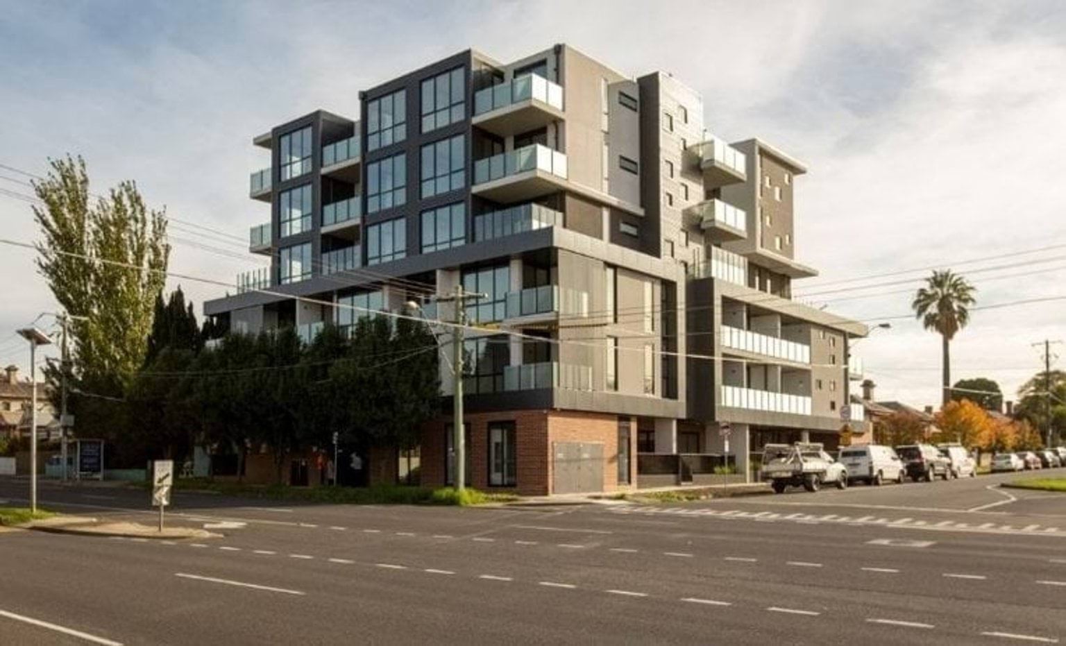 Exterior view of community housing building