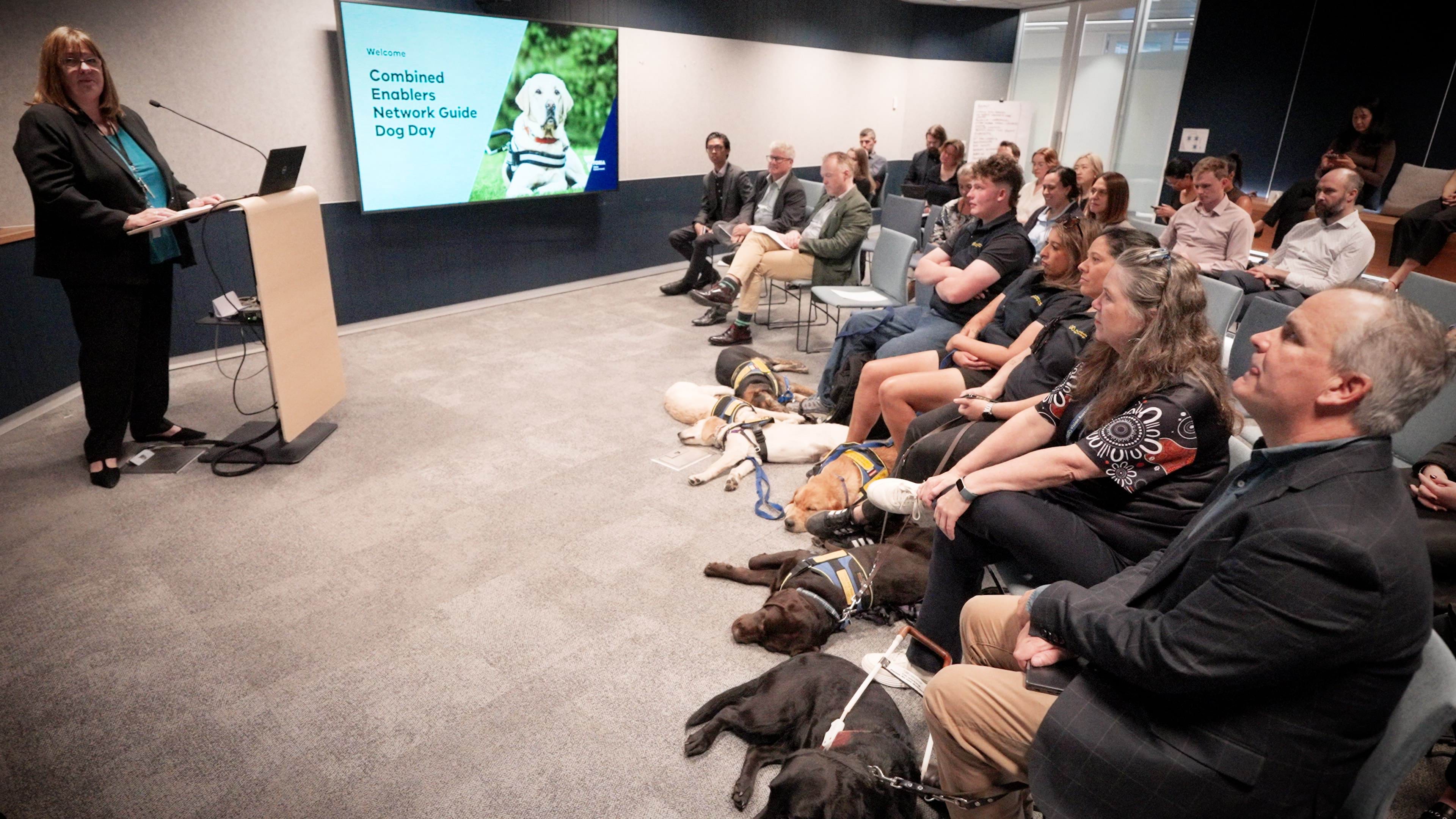 Gayle Porthouse at Seeing Eye Dogs event