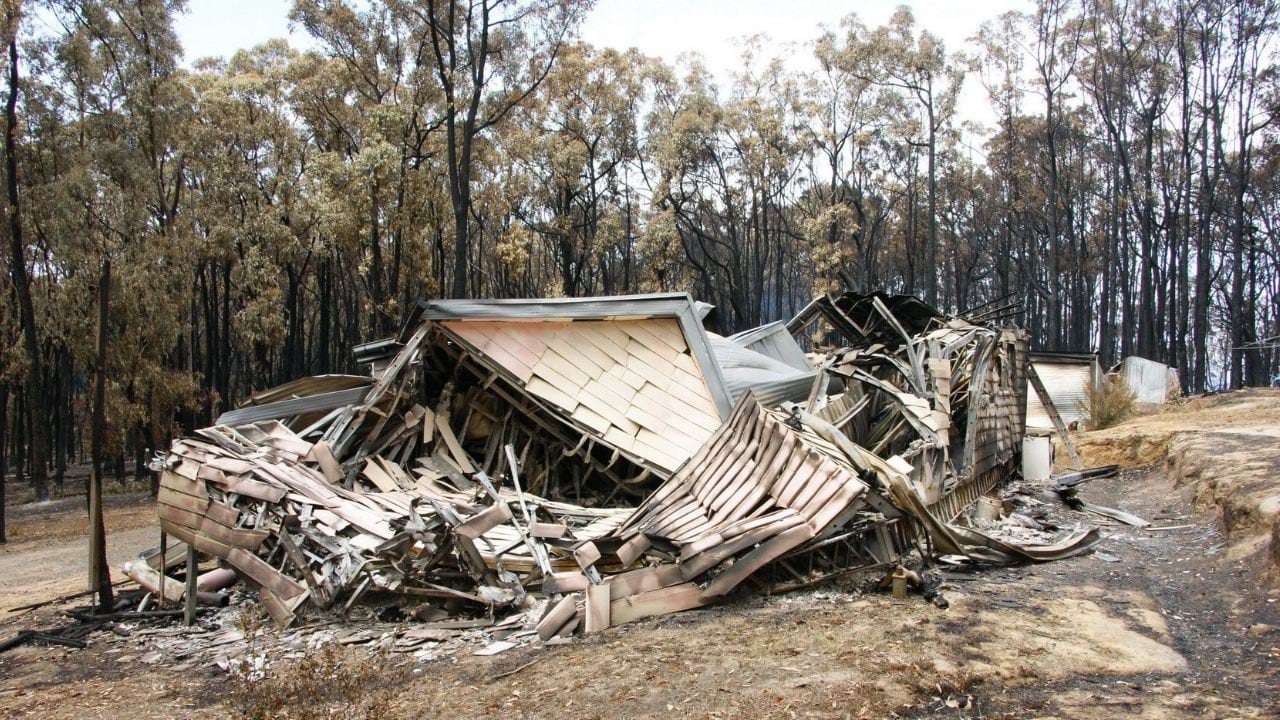 House destroyed by bushfire