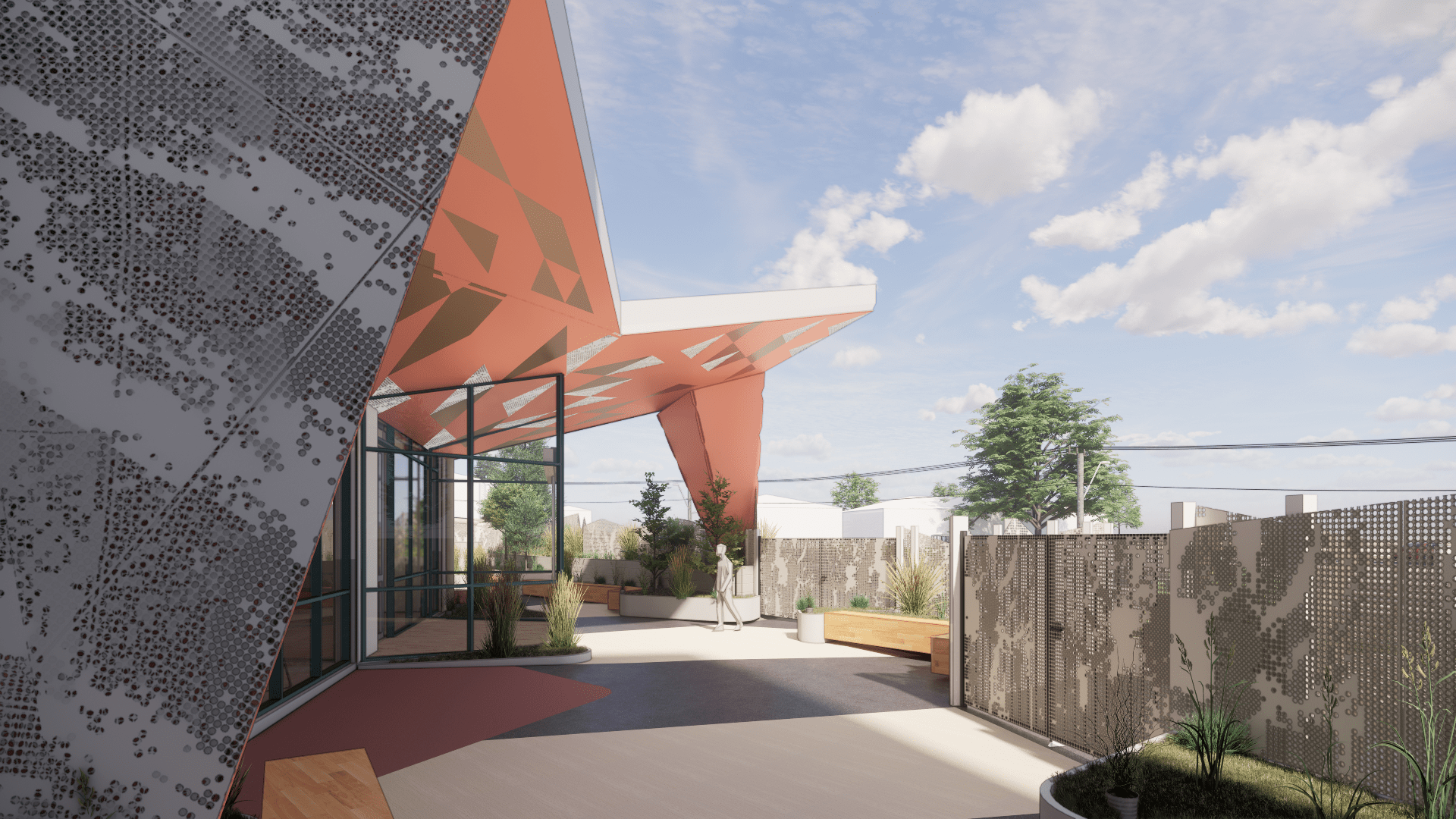 Exterior shot of the Warrnambool Tech School's entrance