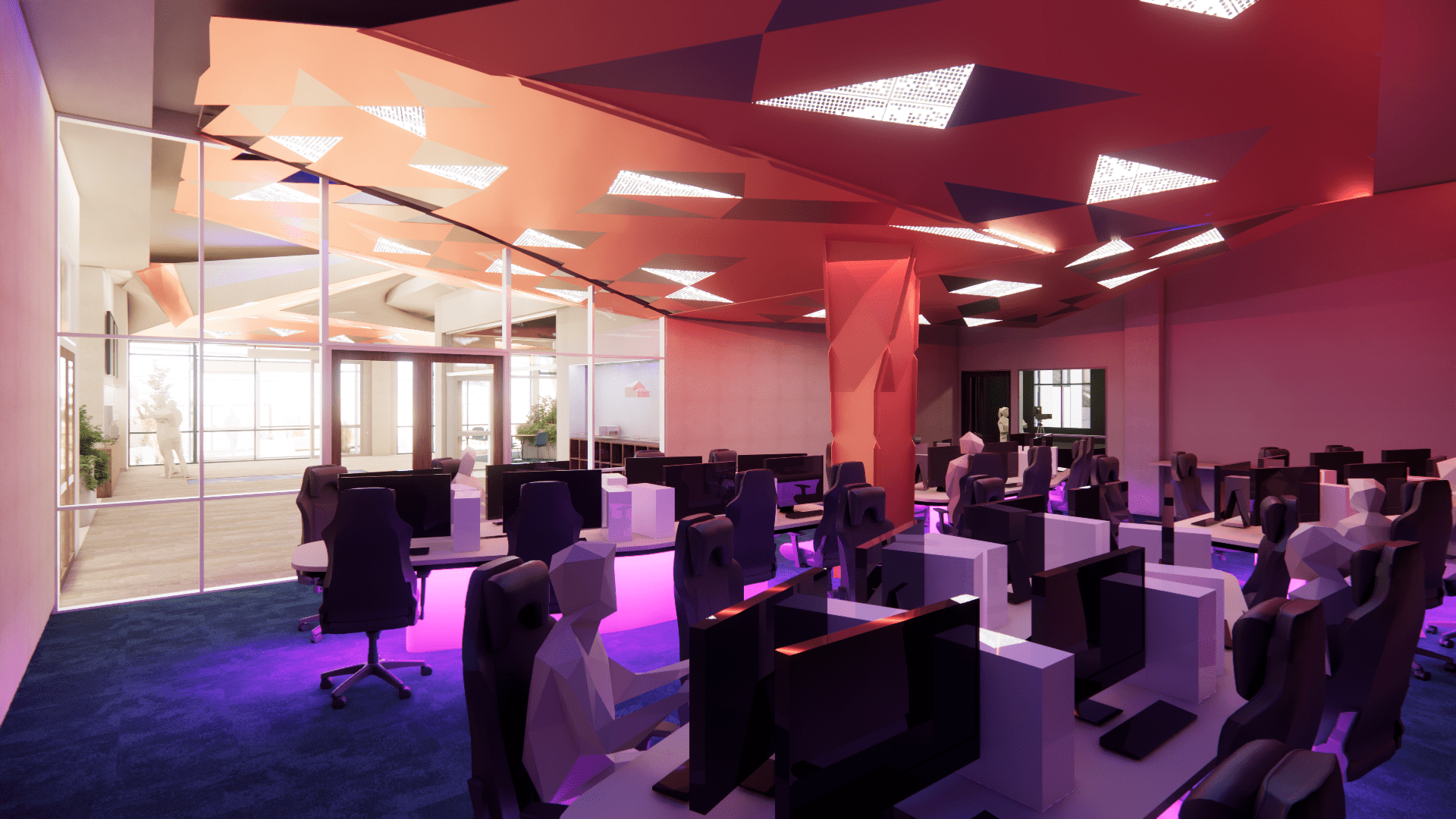 Interior of a modern computer room