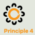 Yellow circle surrounded by black semi cicrles Principal 4