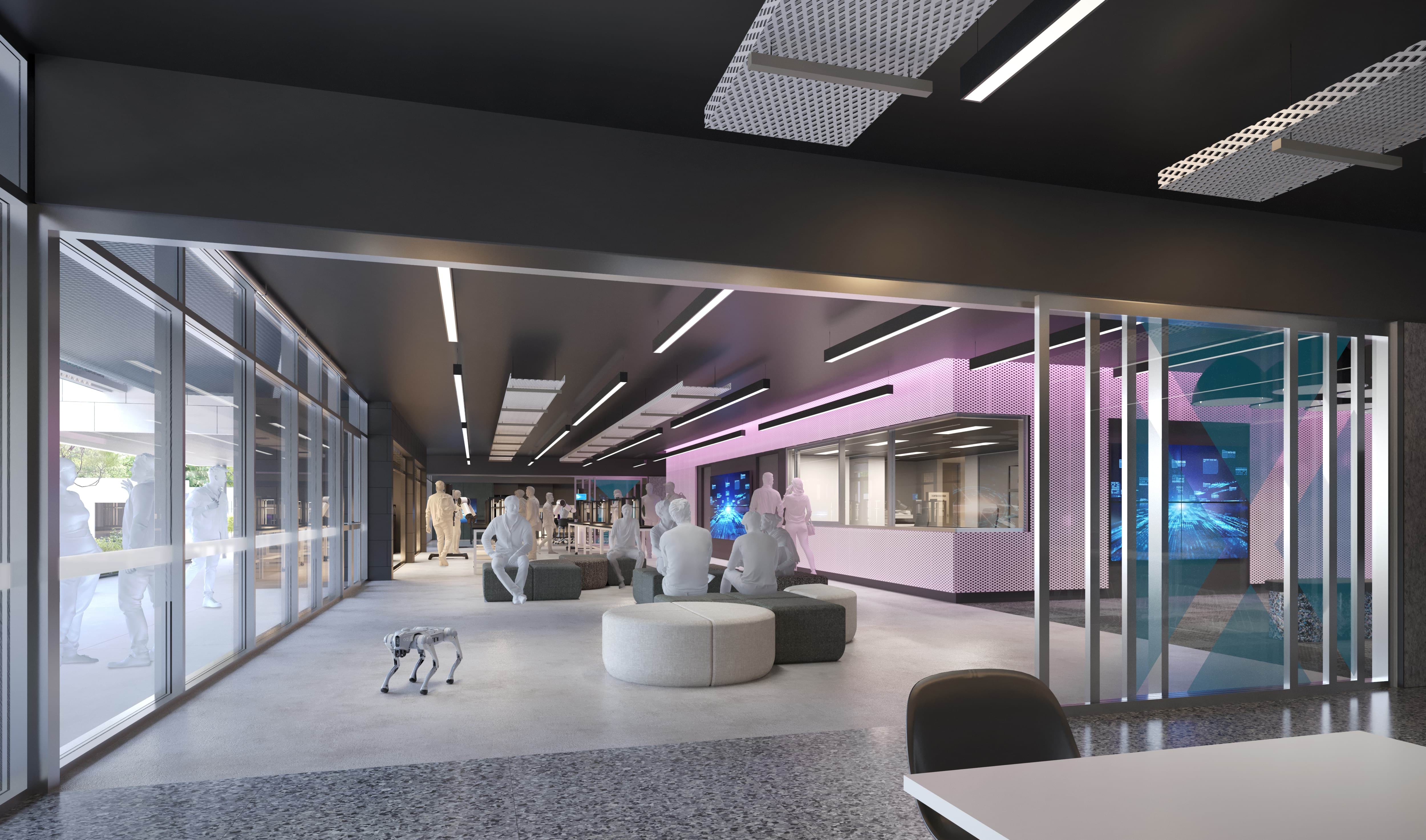 Interior of Frankston Tech School, showcasing modern learning spaces.