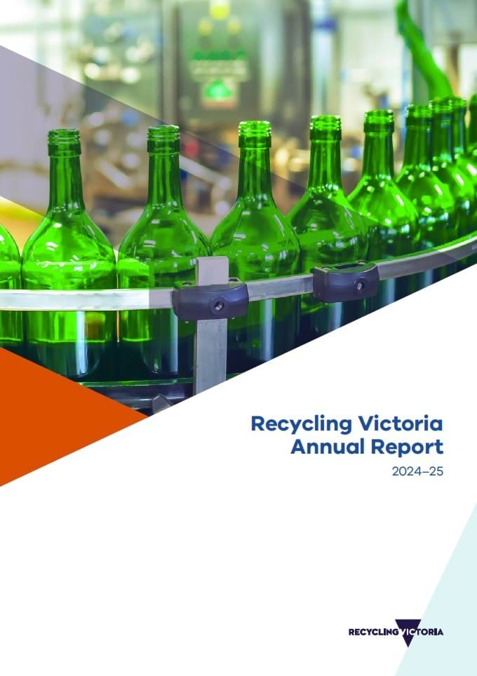 Front cover of the 2024-2025 Recycling Victoria Annual Report 