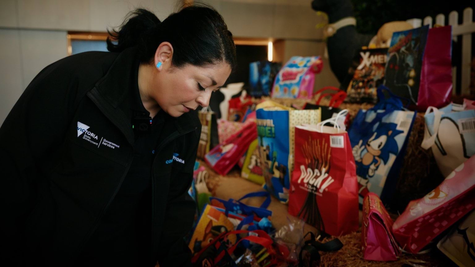 CAV inspector inspects showbags for unsafe products