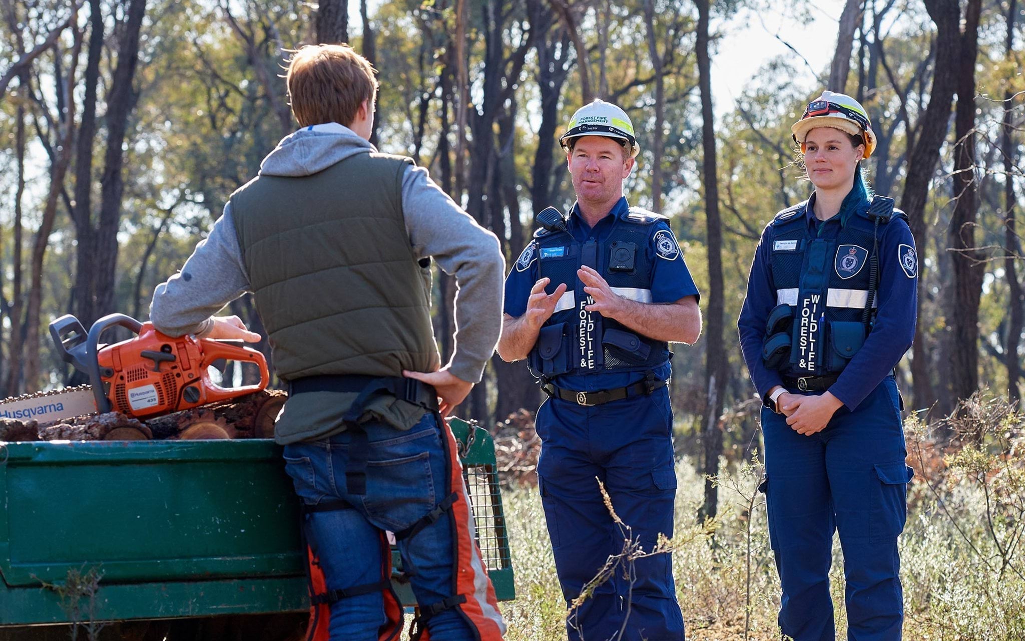 Officers engage firewood taker Officers engage firewood taker