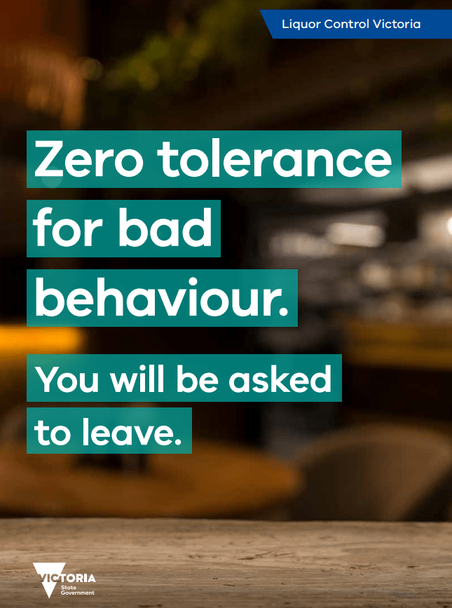 Zero tolerance for bad behaviour