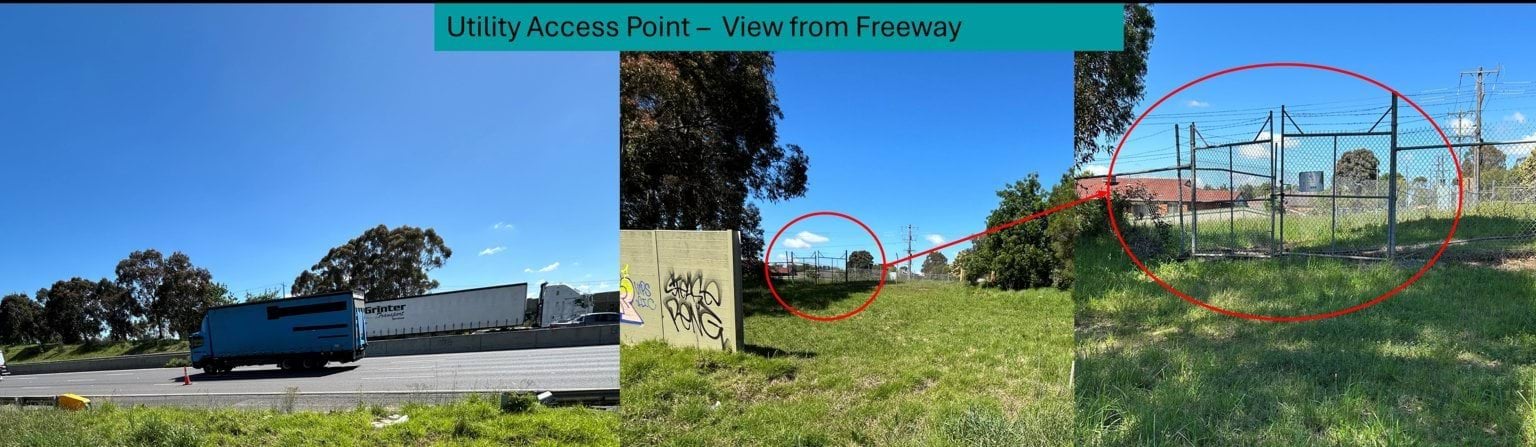 Image 4a shows an example of a utility access point from the freeway