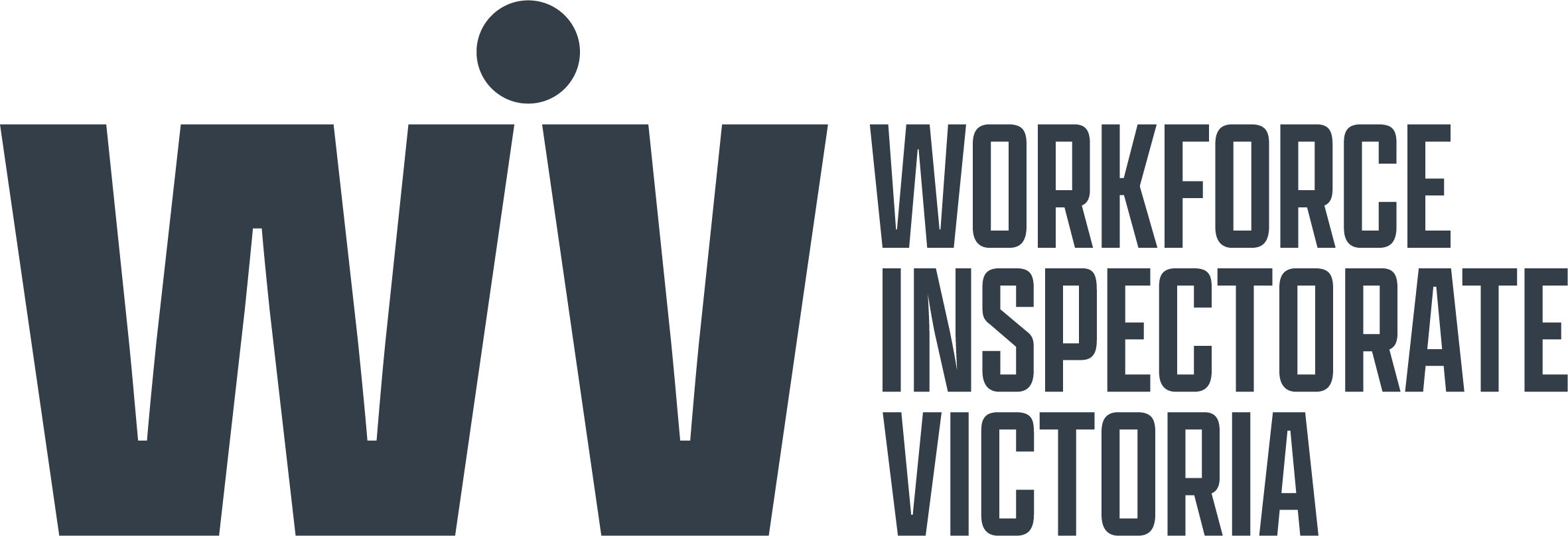 The image shows a logo containing the letter wiv next to the words Workforce Inspectorate Victoria
