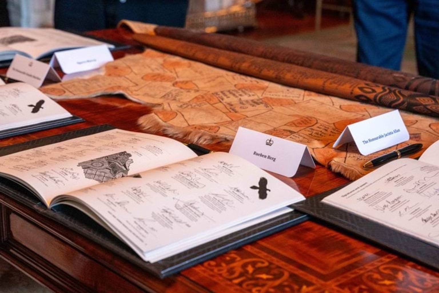 Close up photo of the Victoria's Treaty signed at the royal ascent at Government House