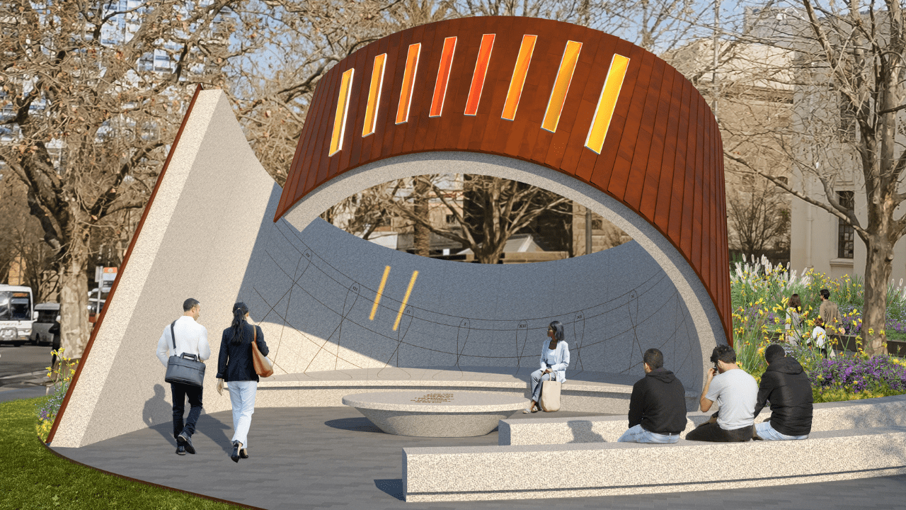 Trades Hall workers' memorial artist illustration closeup