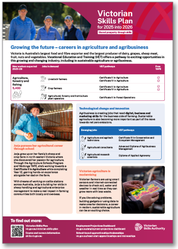 Victorian Skills Plan for 2025 into 2026 - agriculture and agribusiness ...