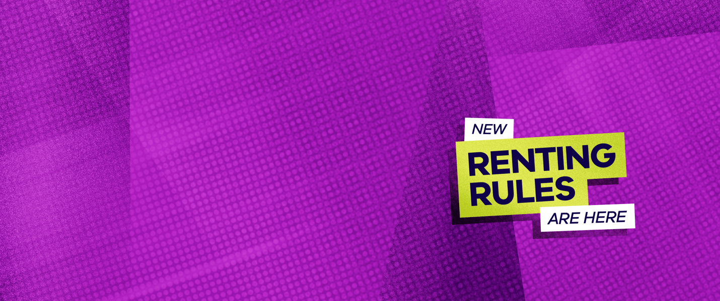 Funda-rentals banner image with the words: "New renting rules are here"