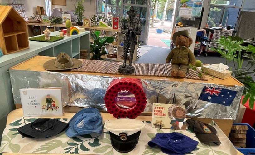 Australian Defence Force (ADF) educational resources at display at One Tree Puckapunyal Kindergarten
