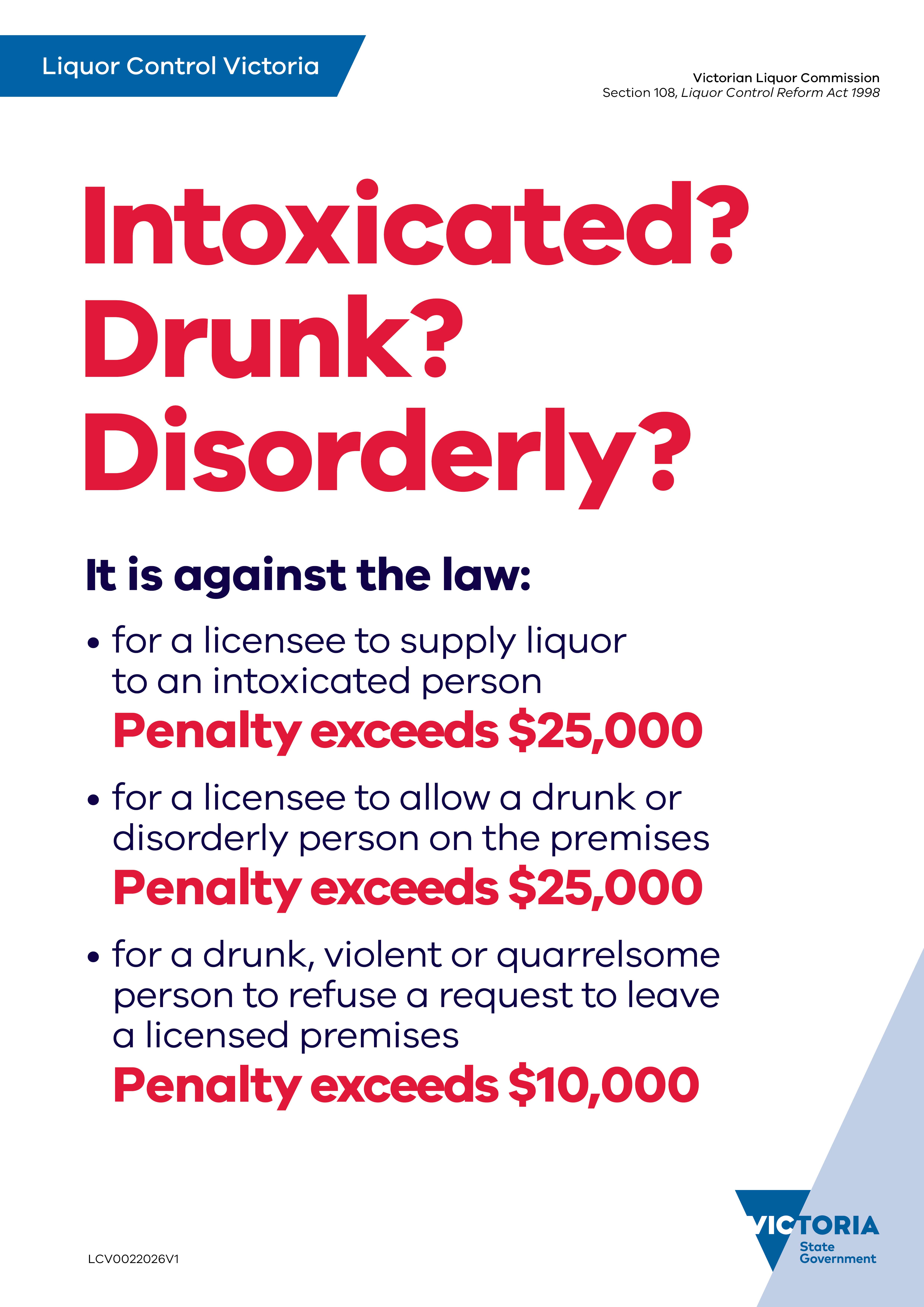 Intoxicated? Drunk? Disorderly? poster