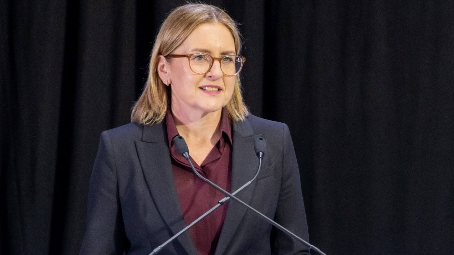 Victorian Premier Jacinta Allan speaks at Neale Daniher AO's State Funeral Service
