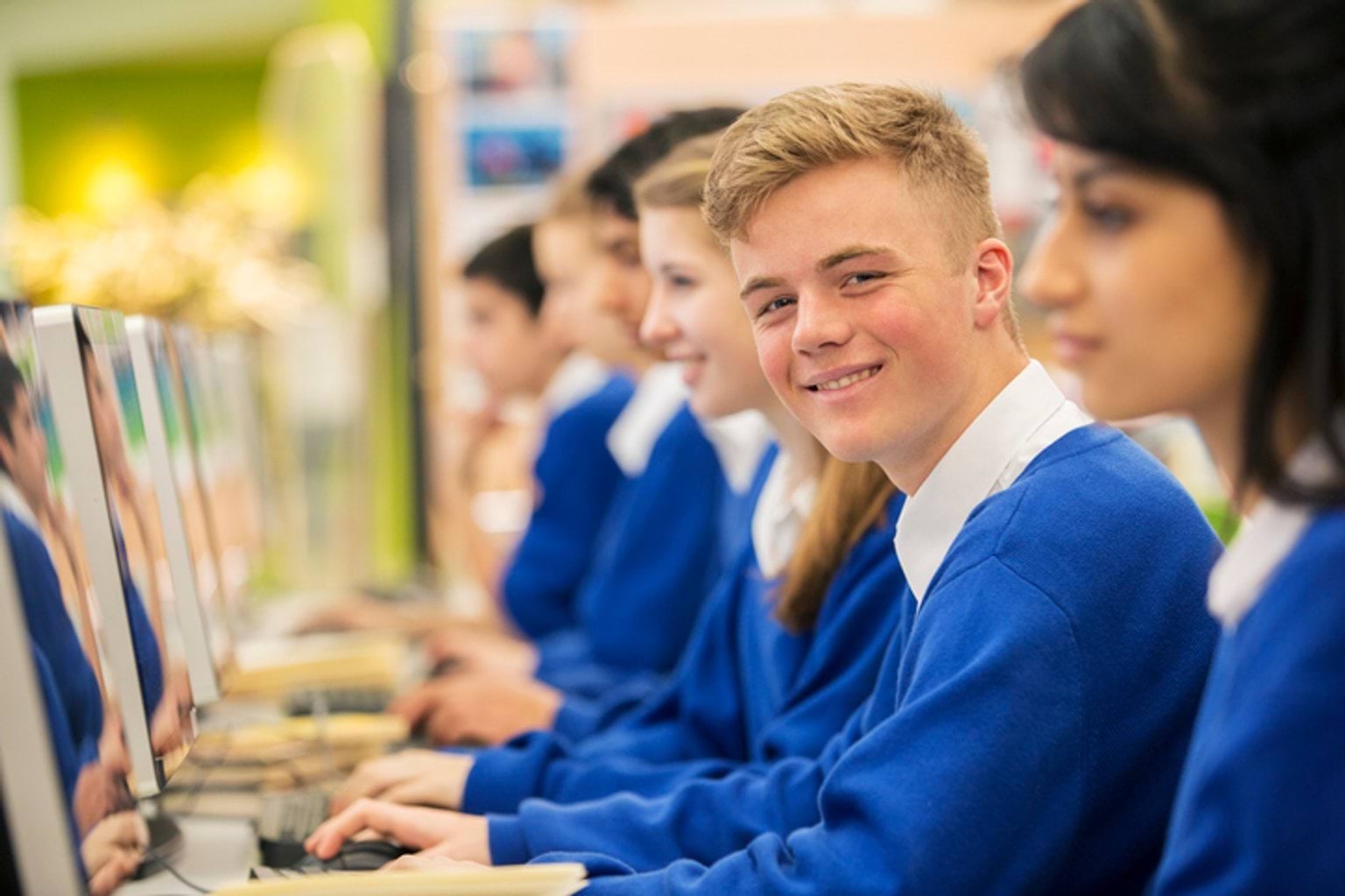Students in uniform learning