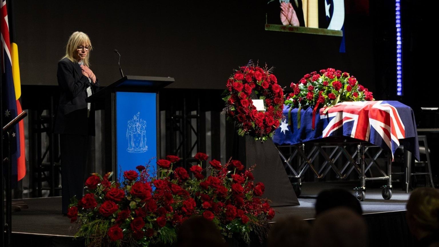 Close friend Annette Philpott gave tribute to Derryn Hinch at his State Funeral Service