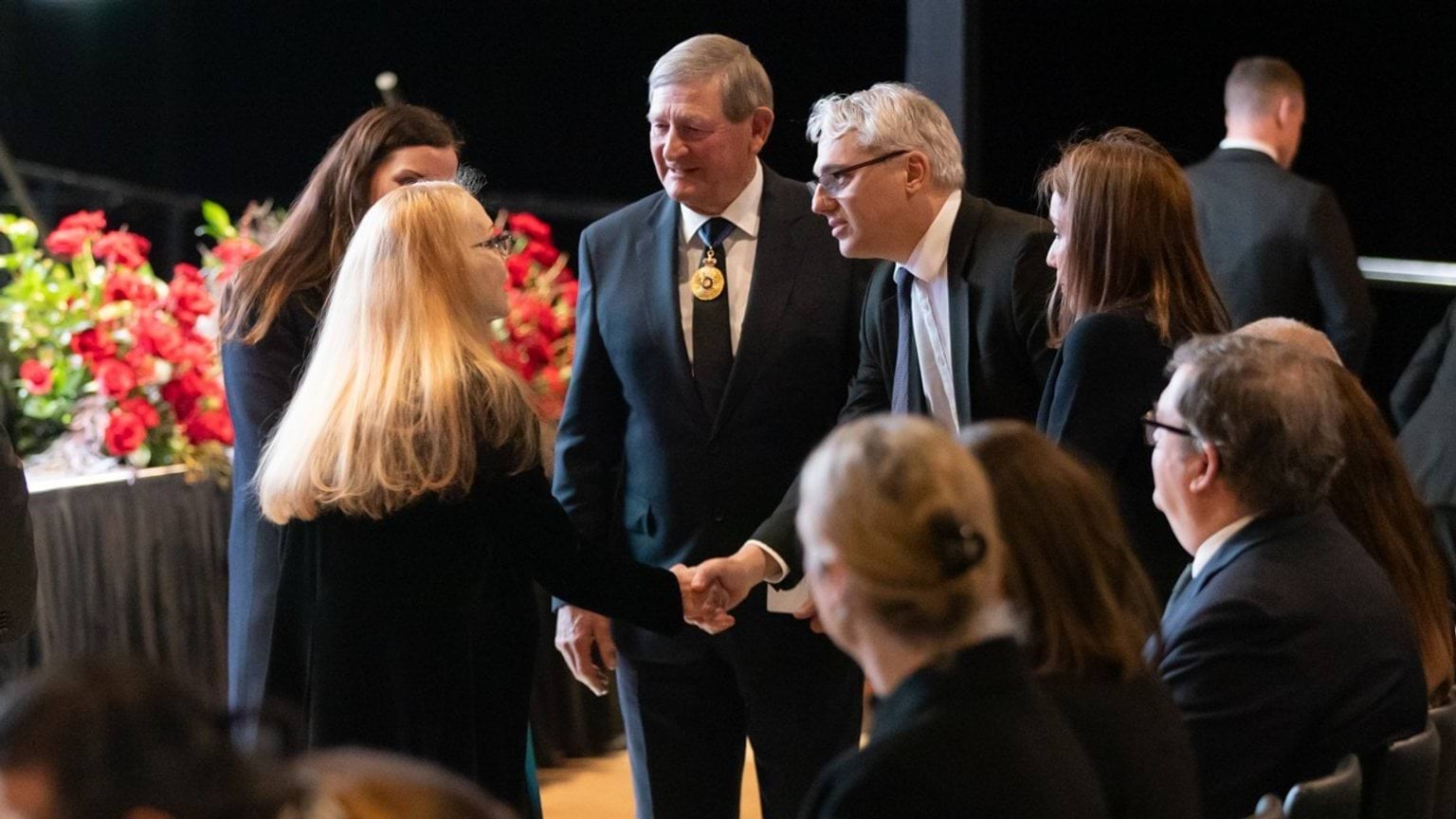 The Hon. Danny Pearson MP greeted mourners on behalf of the People of Victoria alongside Lieutenant-Governor of Victoria Professor James Angus AO