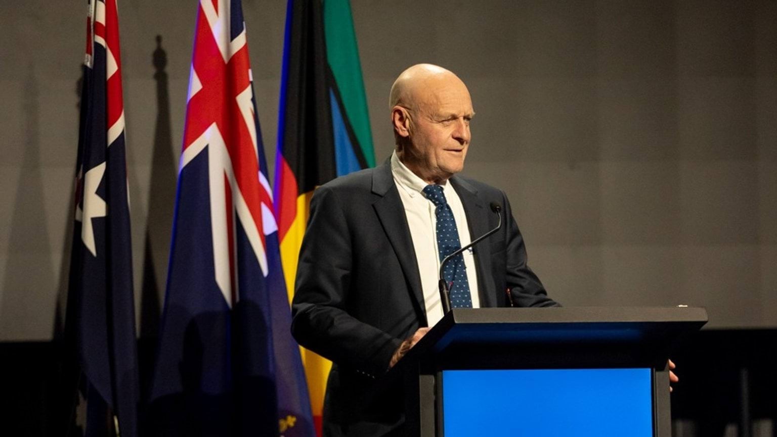 Professor Bob Jones gave tribute to his former patient Derryn Hinch at his State Funeral Service