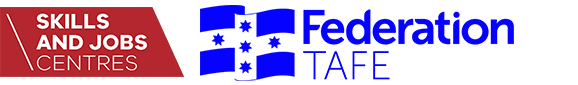 Skills and Jobs Centre logo and Federation TAFE logo