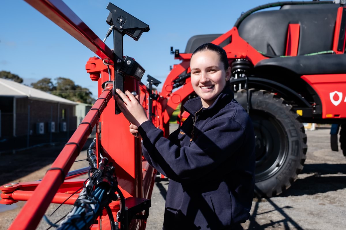Female apprentice at work