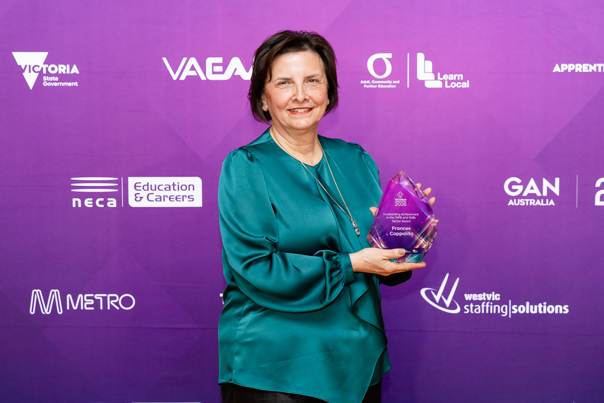 Frances Coppolillo - 2026 Outstanding Achievement in the TAFE and Skills Sector Award recipient