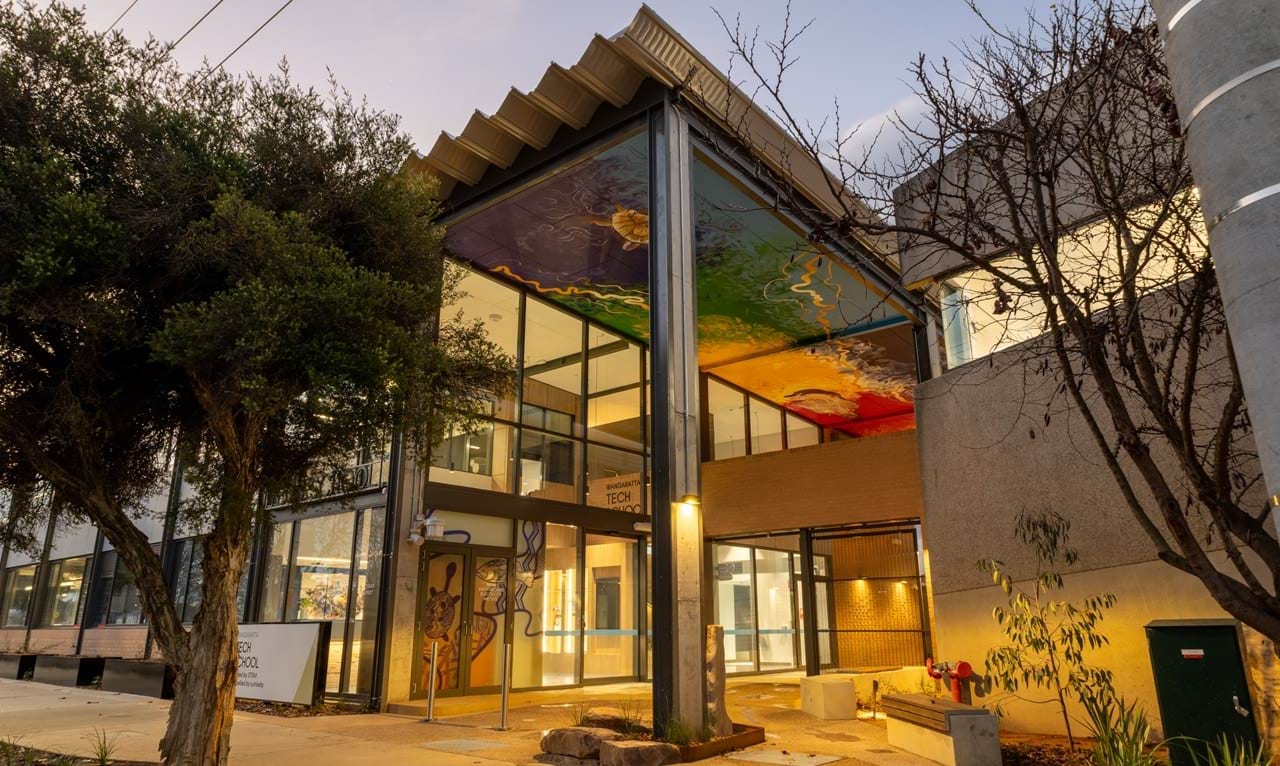 Main entrance to Wangaratta Tech School.