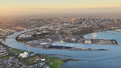 Aerial image of the Fishermans Bend priority precinct